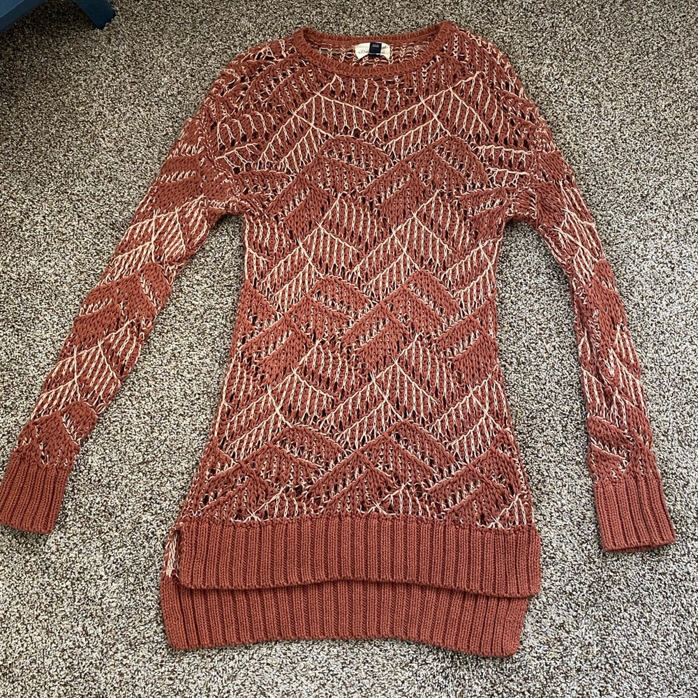 Open-knit Tunic Sweater